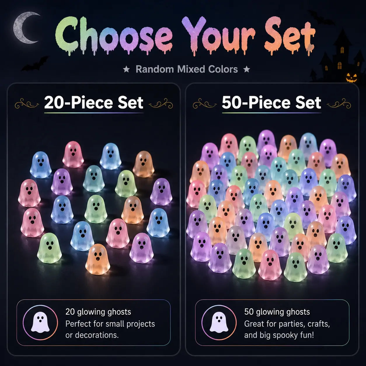 ⏳ Last day 50% OFF –👻Glow In Dark Cute Ghost Resin Bead Set