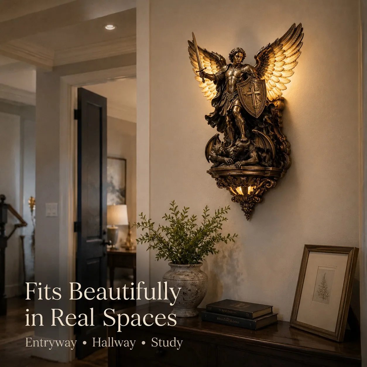 🔥LAST DAY 60% OFF⏰-St. Michael Guardian Angel Wall Light🕊️
