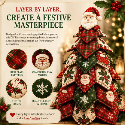 🎄HOT SALE 50% OFF 🧵DIY Quilted Christmas Tree Kit – Handmade Fabric Holiday Tabletop Tree Decor