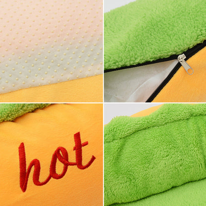 Custom Hot Dog Shape Dog Bed