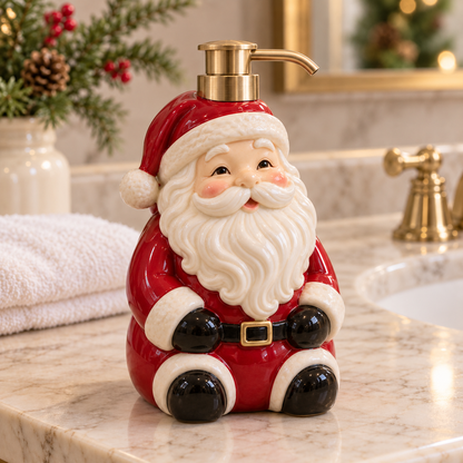 🎄 Christmas Cheer Ceramic Soap Dispenser – A Festive Touch for Your Sink ✨