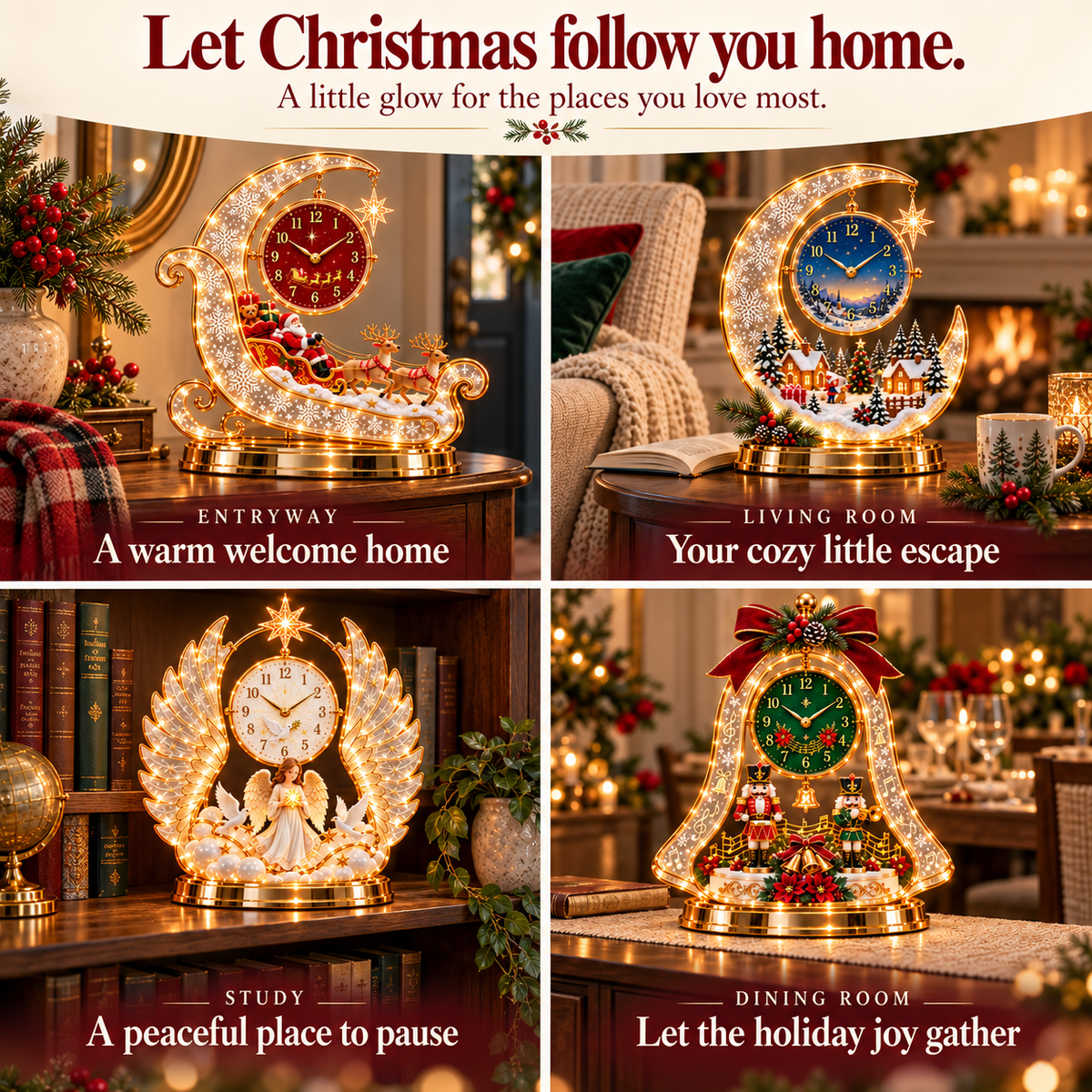 🎄 Christmas Wonder Lighted Tabletop Clock – Bring the Magic of Christmas Home ✨