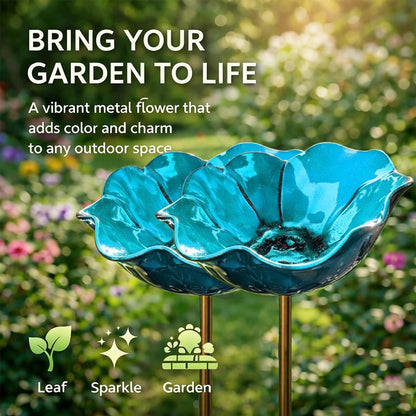 💖🎁Handmade Metal Flower Garden Stake🐦