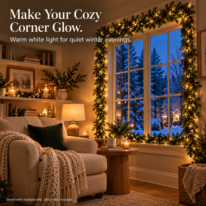 9.8 ft (3 m) – 100 LEDs-🌲Christmas Glow LED String Lights – With Storage Reel