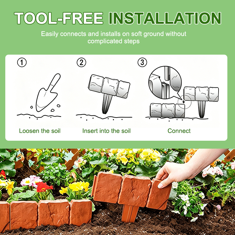Imitation Stone Garden Fence - DIY Garden Edging Border