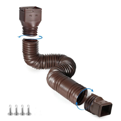 🎉🏡 Flexible Rain Gutter Downspout Extension Kit  – Adjustable 22"-63" Drain Pipe with Leaf Filter for Foundation Protection