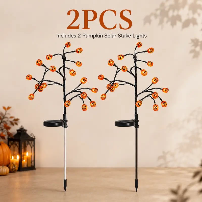 🎃 Pumpkin Solar Stake Lights – Halloween Outdoor Yard Decor