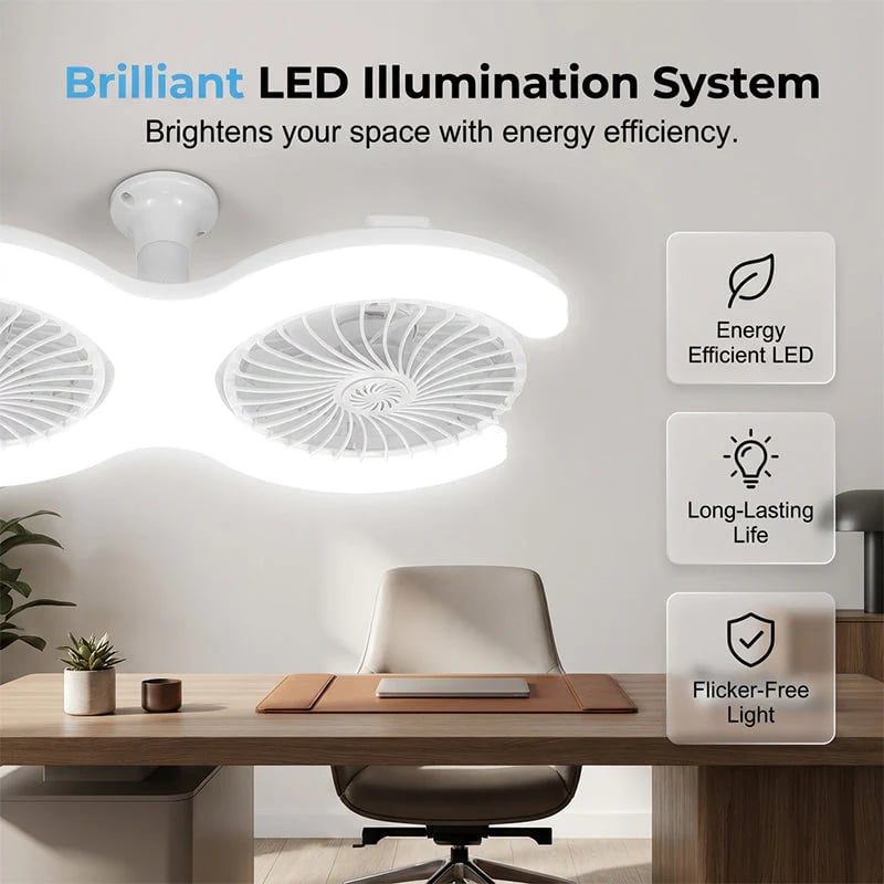 📢📢49% OFF !! ⏰Dual-Head LED Ceiling Fan with Light
