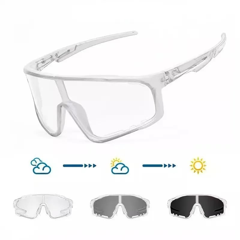 💯Unisex Photochromic Cycling Sunglasses - Windproof for Road Bike, Day and Night Outdoor Sports Use