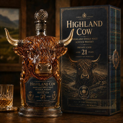 🔥✨Limit to Sale✨ 🔥Highland Cow Private Cask 21 Years Whisky Bottle