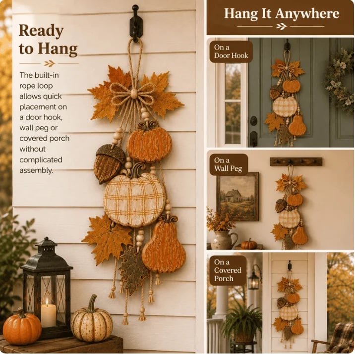 🔥HOT SALE🔥Rustic Harvest WoodenDoor Hanger