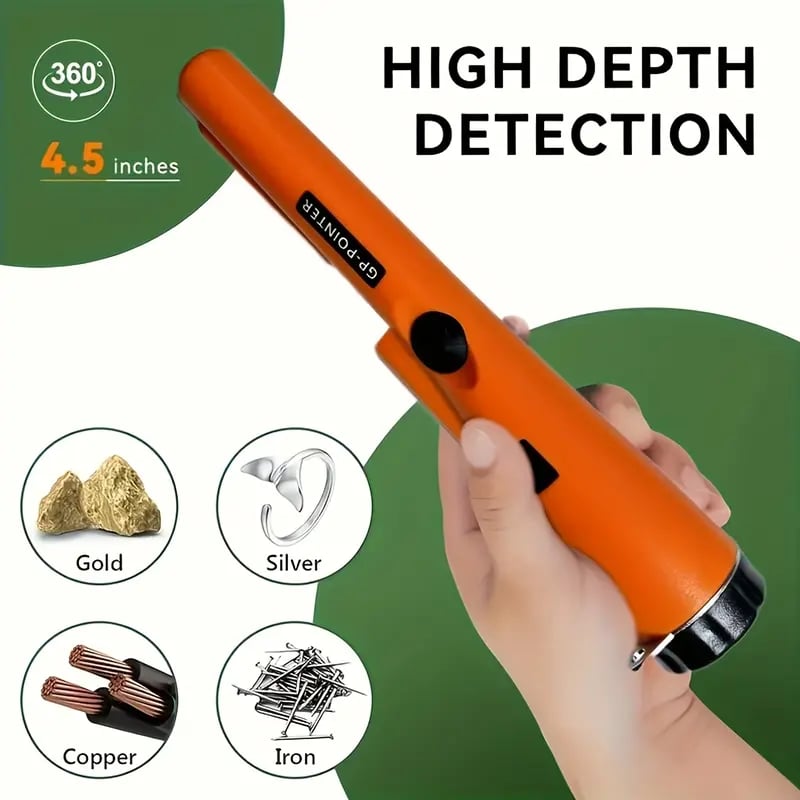 🎯 Handheld Metal Detector Pinpointer, 360° High Sensitivity Treasure Finder with Vibration & Buzzer Alarm