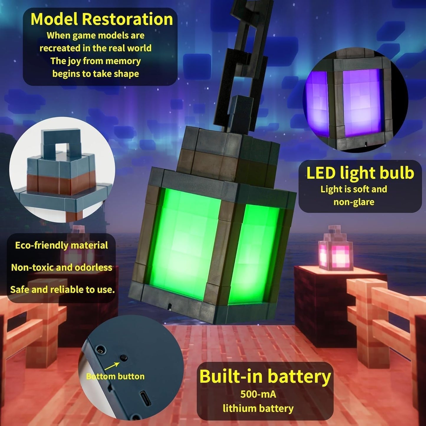🎉☀️🏮Pixel-style gaming wall lamp with remote-controlled color-changing LED🎮
