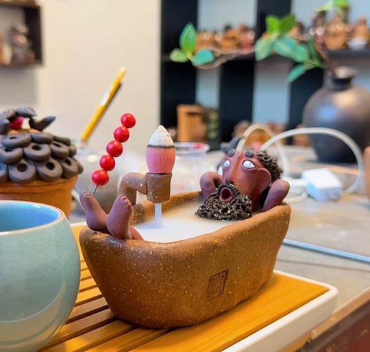 Handmade Bathing Man Incense Burner