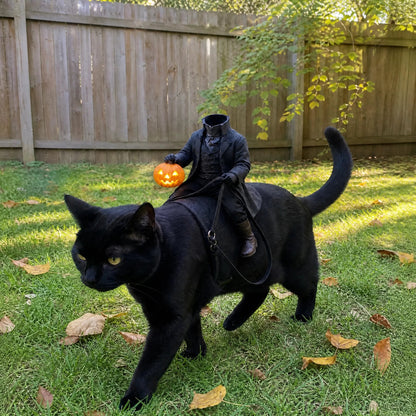 🎃 Headless Phantom Rider Pet Costume – Spooky Halloween Horseman Outfit for Dogs & Cats