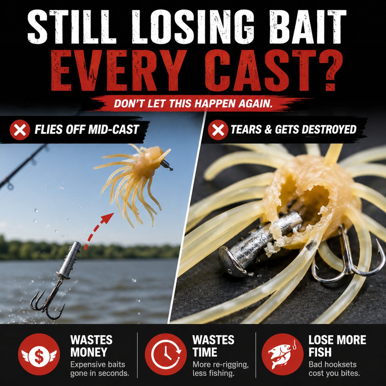 🔥 Freak-O Rig for Urchin-Style Soft Plastics 17mm - 5 Per Package