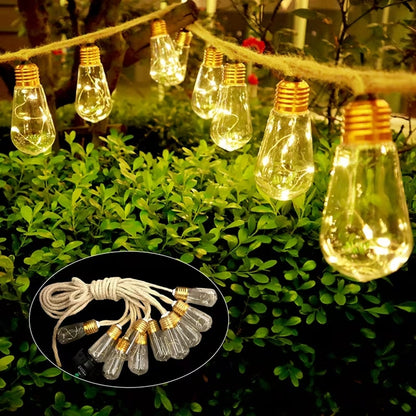 ✨ Jute Rope Bulb String Lights
