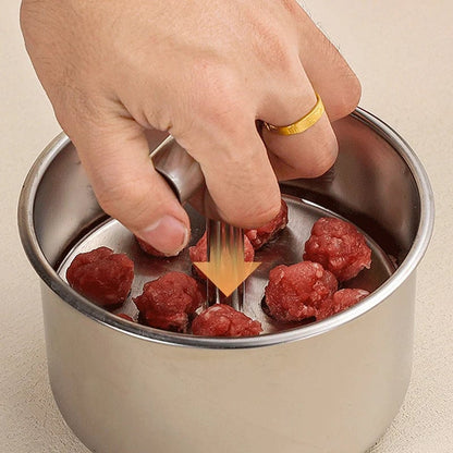 🔥😍 Kitchen Stainless Steel Meatball Mould – Premium 304 Stainless Steel, 6 or 12 Holes & Ergonomic Design