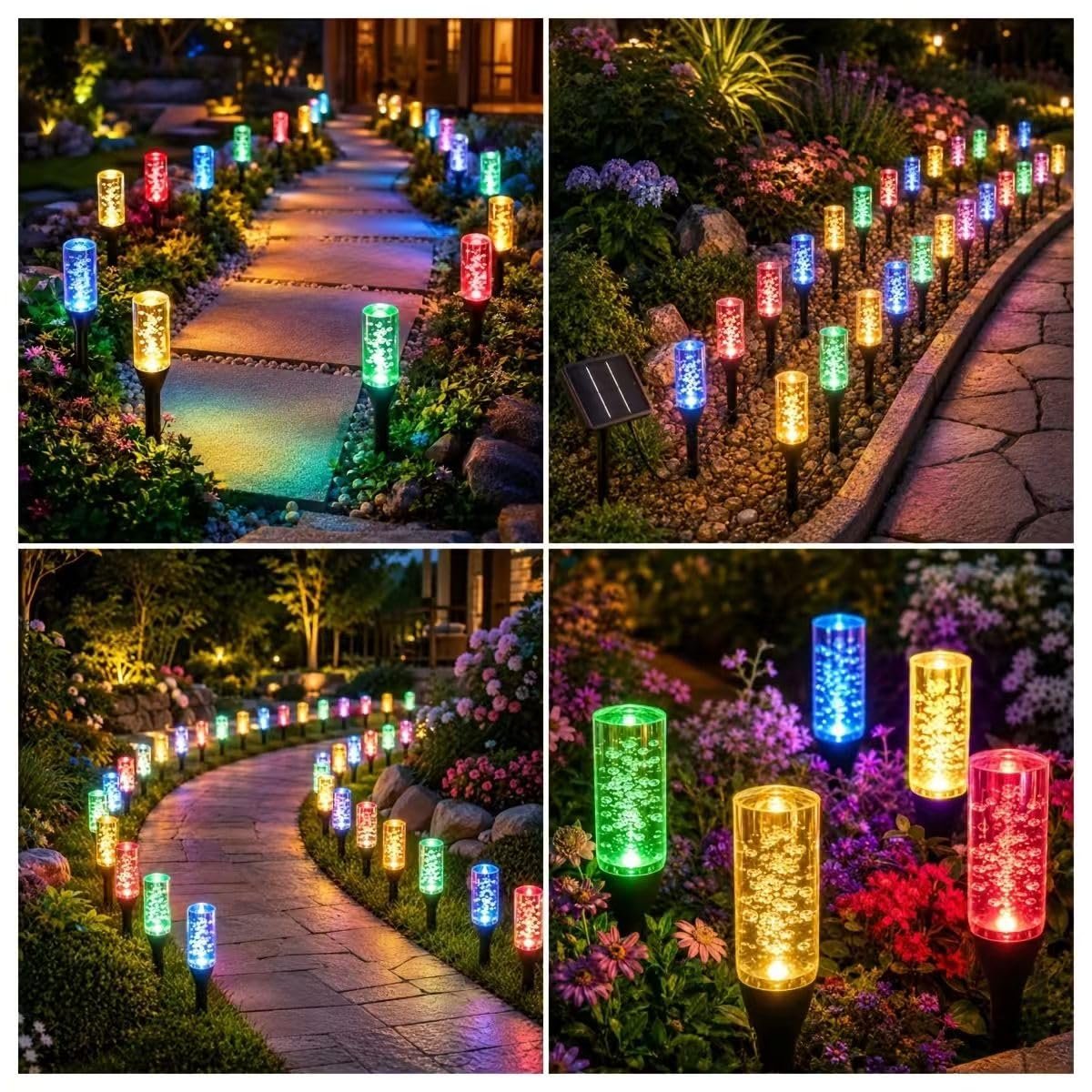 Solar Pathway Lights Outdoor Crystal Bubble