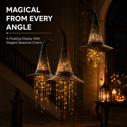 Lighted Witch Hat Hanging Chime