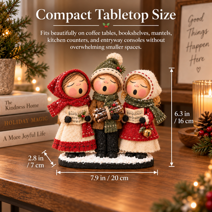 Vintage Christmas Carolers Figurine – Cozy Farmhouse Holiday Tabletop Decor