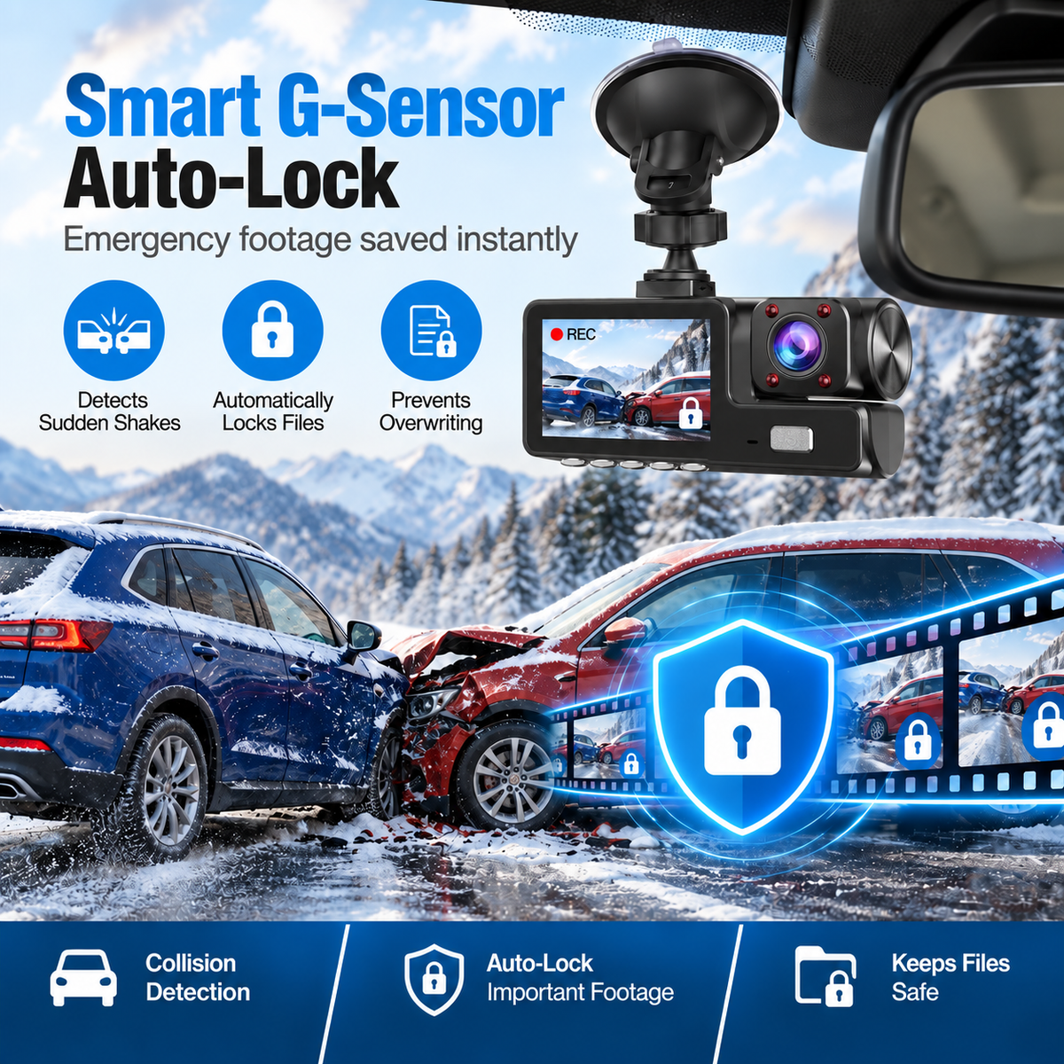 👀Upgraded 360° Protection Dash Cam: 🚗Triple-Lens 1080P Front • Cabin • Rear – Never Drive Blind Again! 🚗🛡️