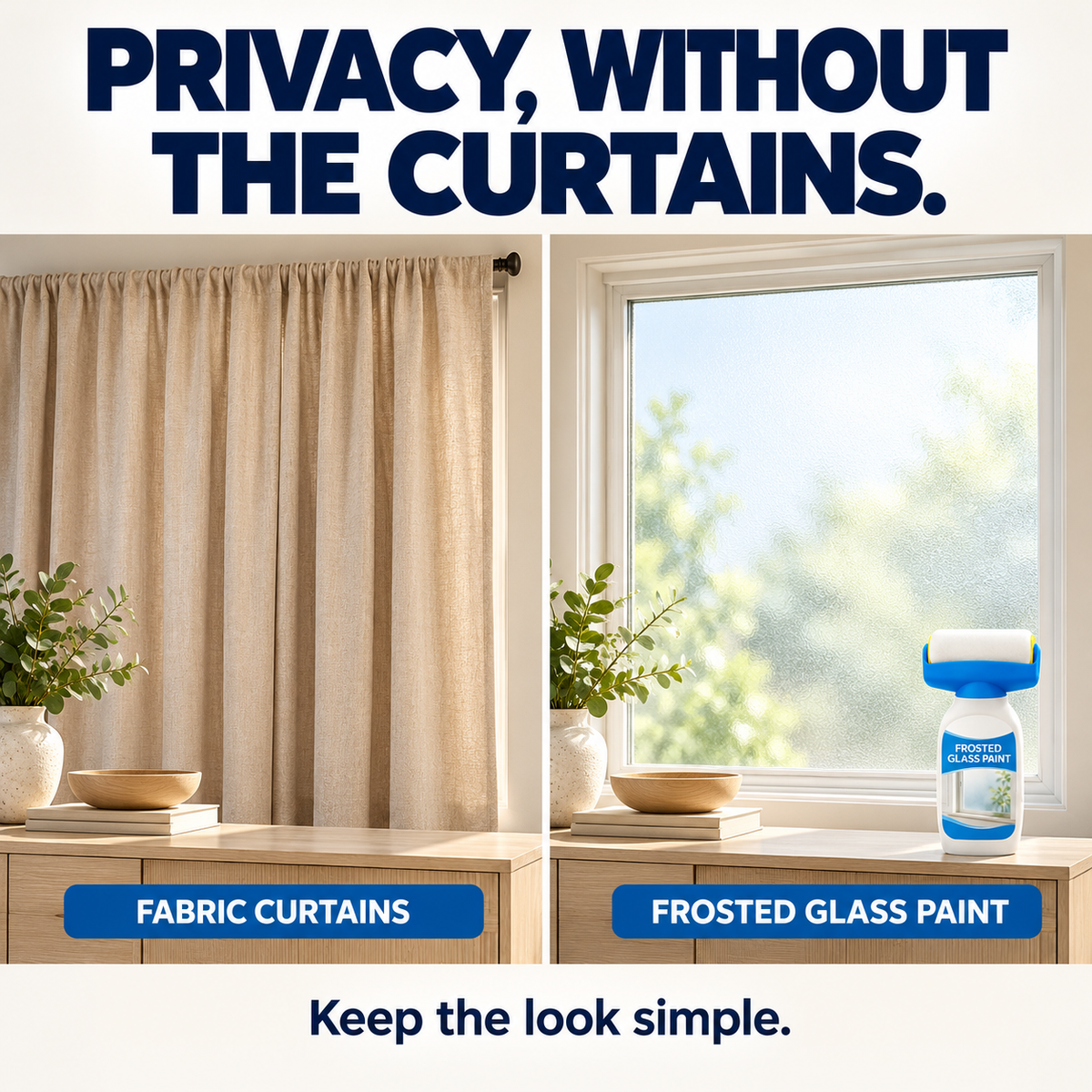 ✨ Roll-On Frosted Glass Paint – Easy DIY Privacy for Windows & Glass Doors