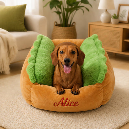 Custom Hot Dog Shape Dog Bed