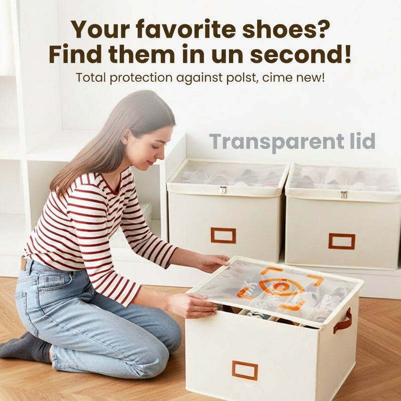 ⏰🔥LIMITED TIME 49% OFF! 👟 Fabric Shoe Organizer Storage Box – Foldable, Large Capacity, Dustproof & Breathable for Closet & Bedroom 🧺✨