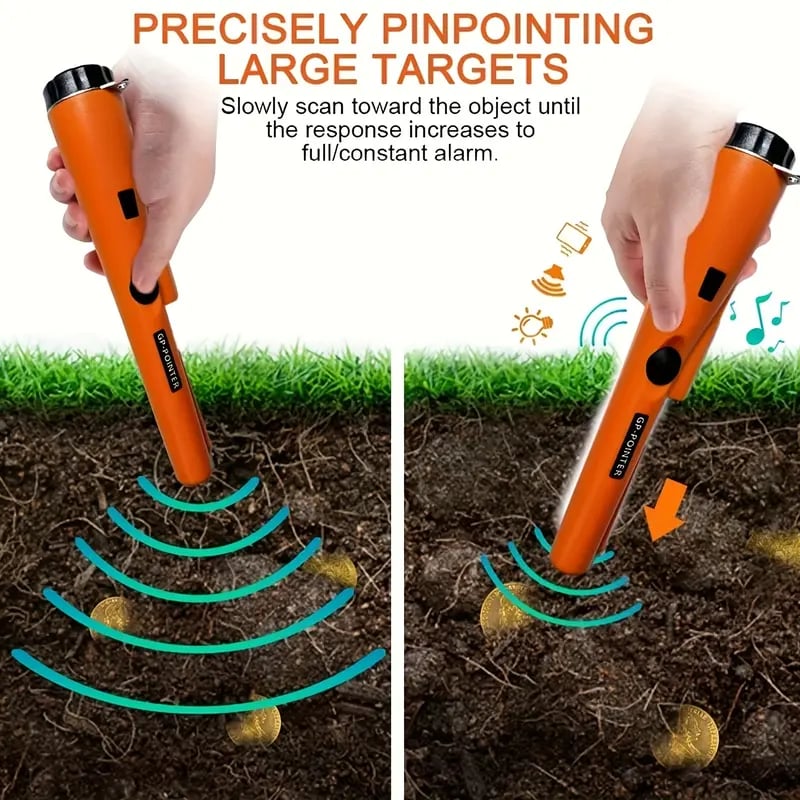🎯 Handheld Metal Detector Pinpointer, 360° High Sensitivity Treasure Finder with Vibration & Buzzer Alarm