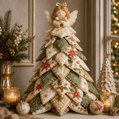 🎄HOT SALE 50% OFF 🧵DIY Quilted Christmas Tree Kit – Handmade Fabric Holiday Tabletop Tree Decor