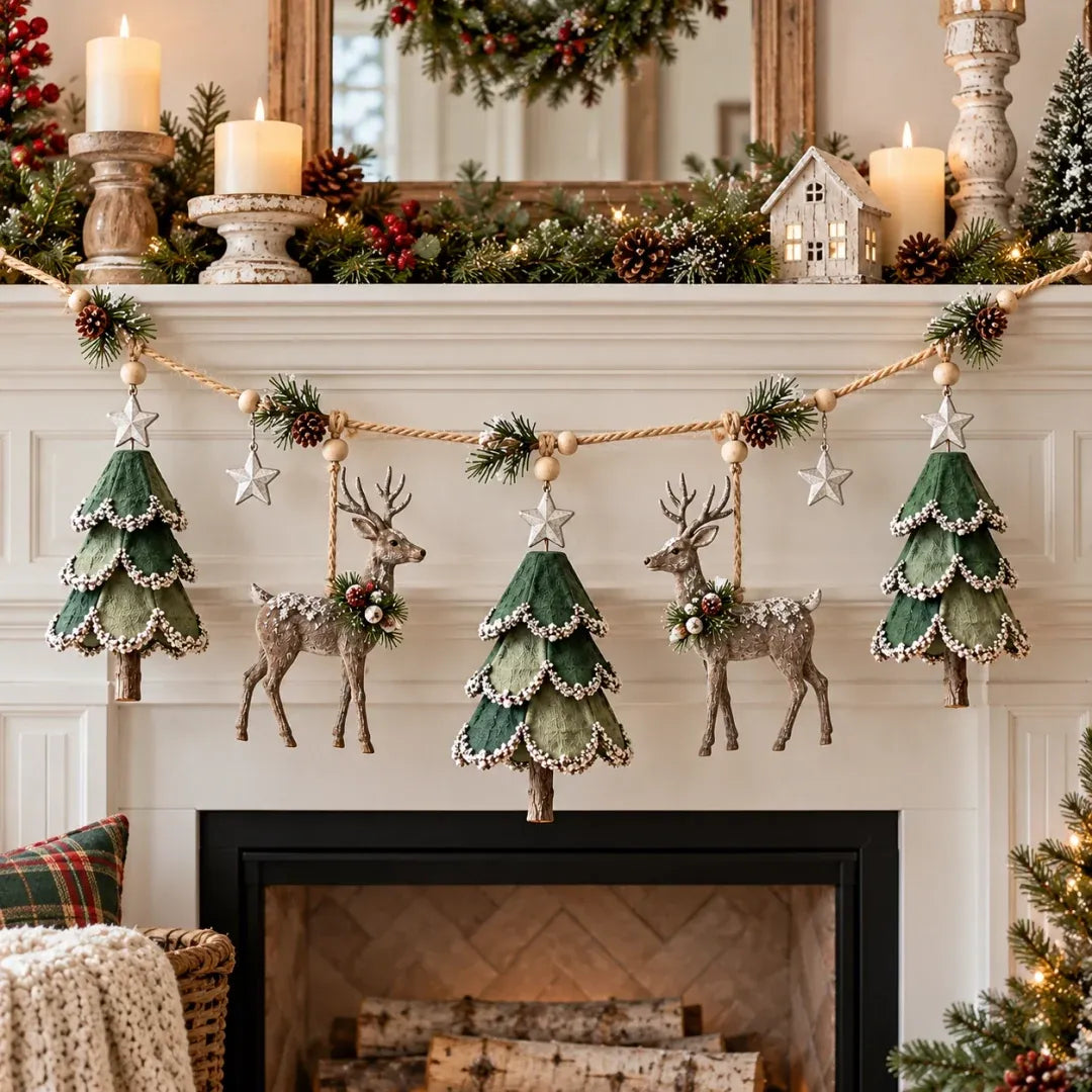 Lighted Woodland Christmas Garland