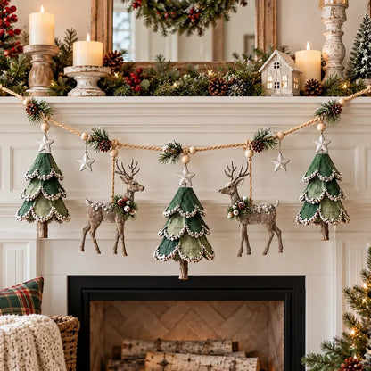 Lighted Woodland Christmas Garland