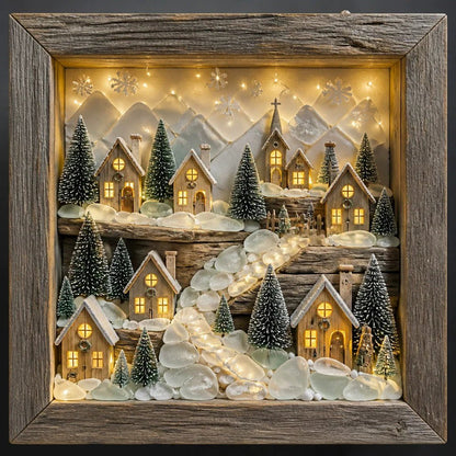 🎁Last Day 49% OFF 🔥💝Coastal Lighthouse Sea Glass Shadow Box Night Light