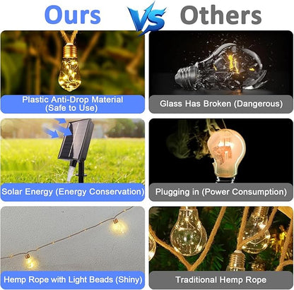 ✨ Jute Rope Bulb String Lights