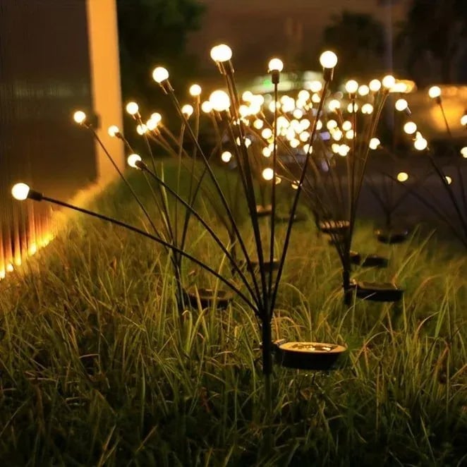💡Solar Firefly Garden Lights 4/8 Pack – Waterproof Outdoor Stake Lights, 32/64 LED Flickering Firefly Glow Solar Pathway Lights for Yard, Patio & Landscape Decor