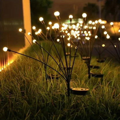 💡Solar Firefly Garden Lights 4/8 Pack – Waterproof Outdoor Stake Lights, 32/64 LED Flickering Firefly Glow Solar Pathway Lights for Yard, Patio & Landscape Decor