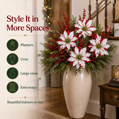 ❄️Last Day 50% OFF🔥Christmas Poinsettia Planter Inserts