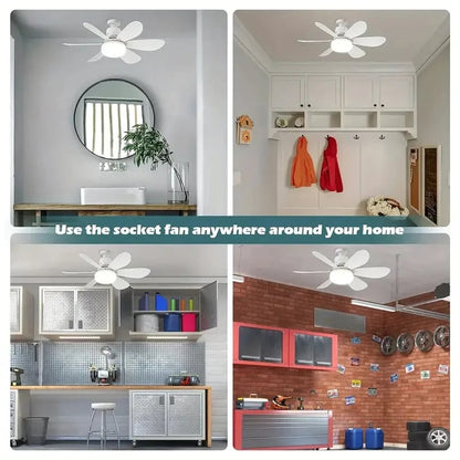 🎁 2-in-1 Portable Ceiling Fan with Light (Includes Remote Control)
