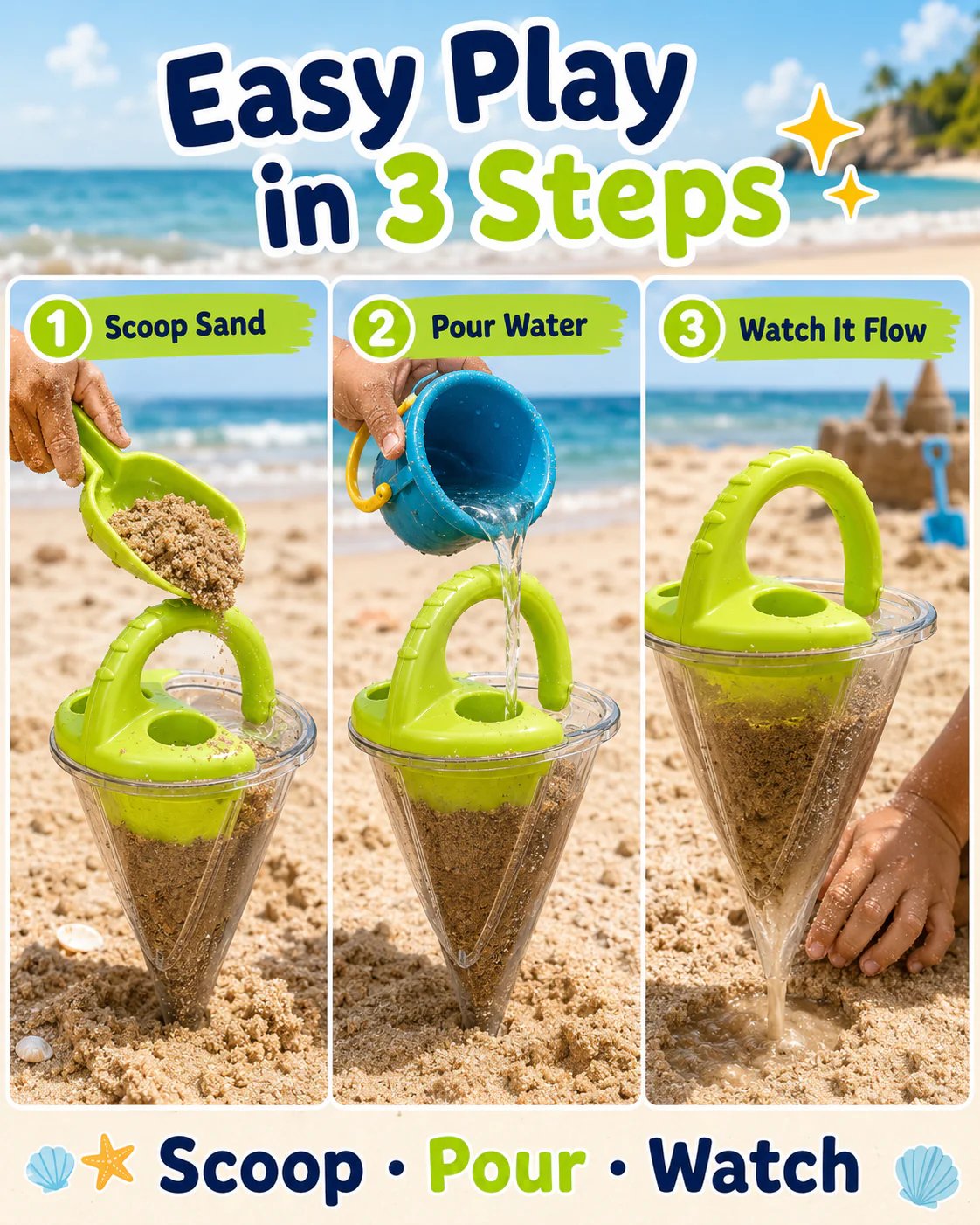 🏖️ Kids Sand & Water Funnel Toy  – Keeps Kids Busy All Afternoon 🌊
