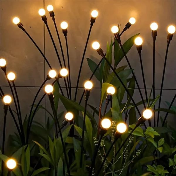 💡Solar Firefly Garden Lights 4/8 Pack – Waterproof Outdoor Stake Lights, 32/64 LED Flickering Firefly Glow Solar Pathway Lights for Yard, Patio & Landscape Decor