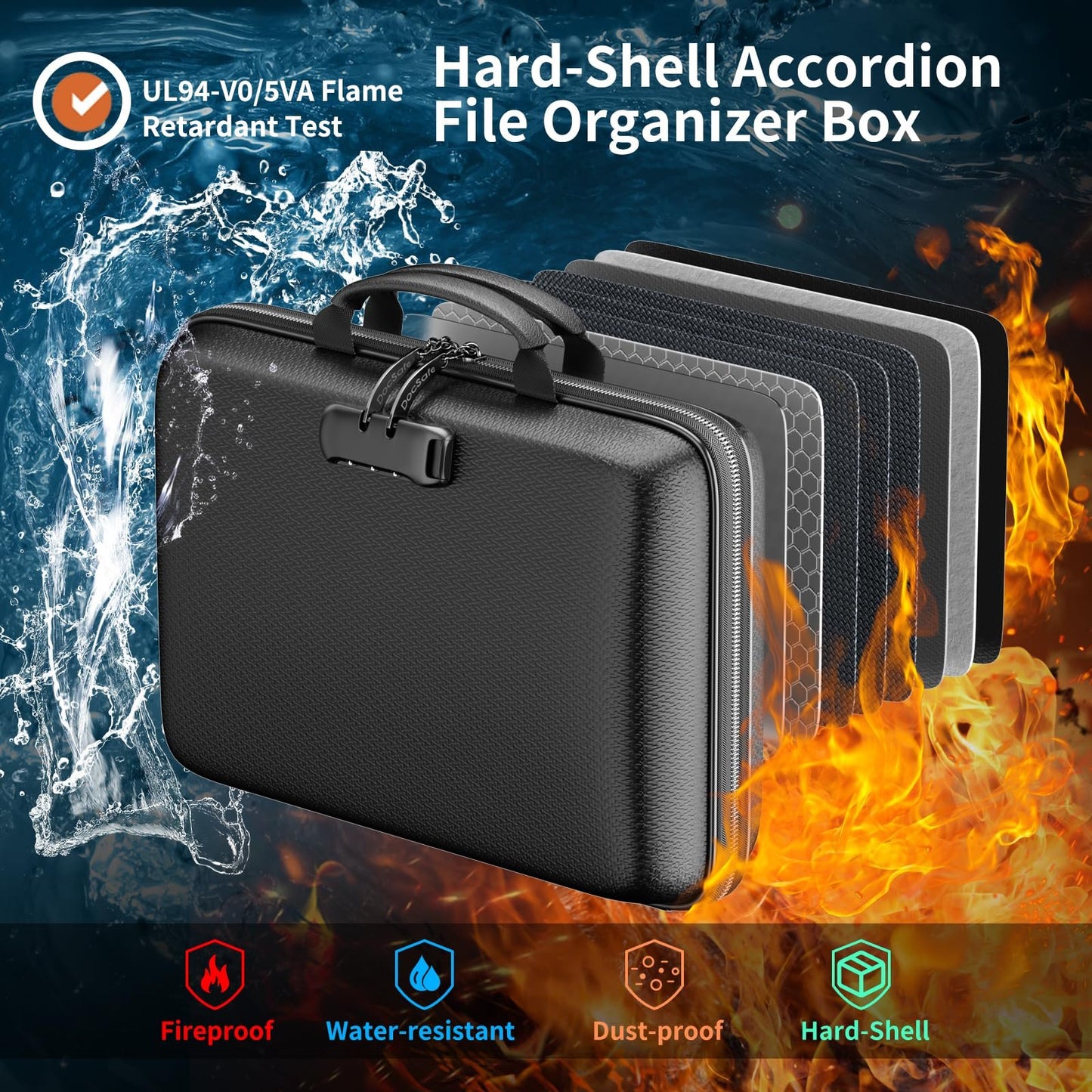 Fireproof File Organizer with Lock
