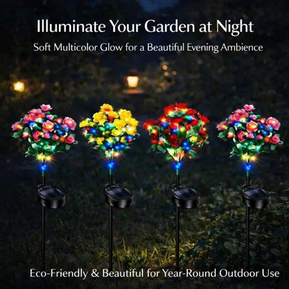 💐Transform Your Outdoors Into a Festive Winter Wonderland with Solar-Powered Flower Lights! 🎄☀️