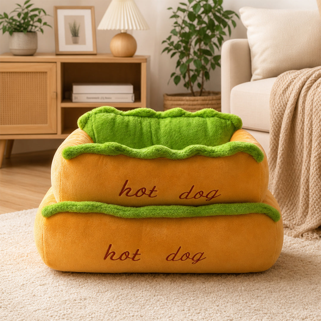 Custom Hot Dog Shape Dog Bed