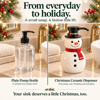 🎄 Christmas Cheer Ceramic Soap Dispenser – A Festive Touch for Your Sink ✨