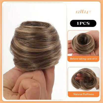 🏆🔥✨ Synthetic Messy Bun Hair Piece for Women, Curly Updo Scrunchie Extension for Instant Volume and a High Crown 💖
