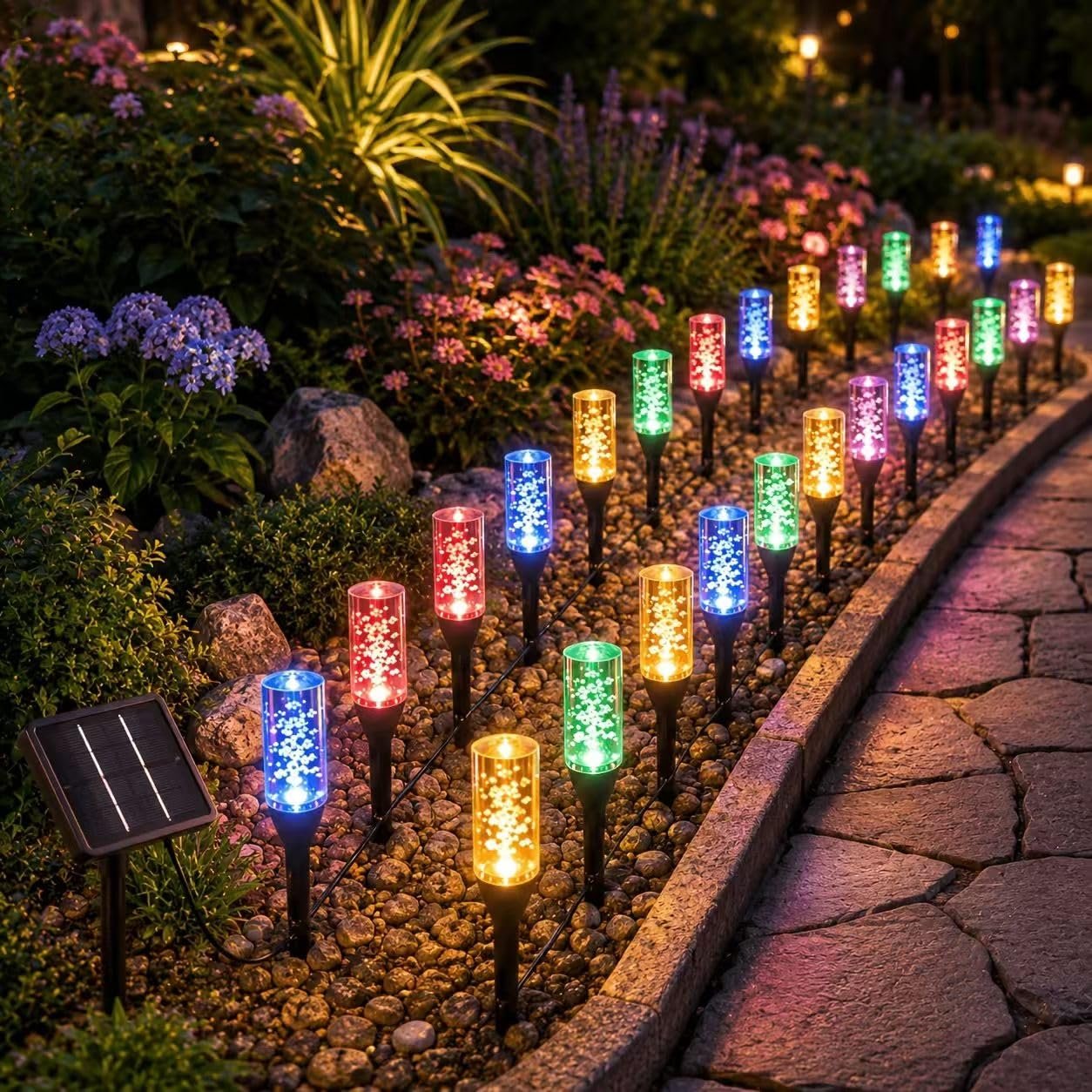 Solar Pathway Lights Outdoor Crystal Bubble