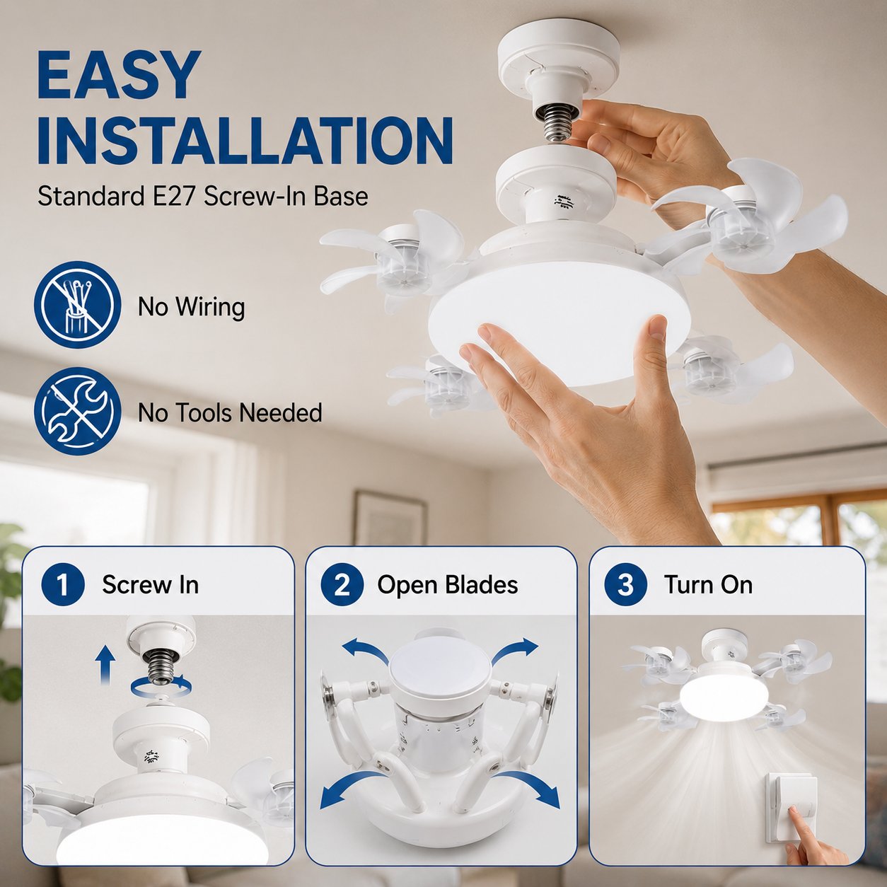 💡🌀 2-in-1 Energy-Saving Fan Light|Cool Air + Soft Light in One