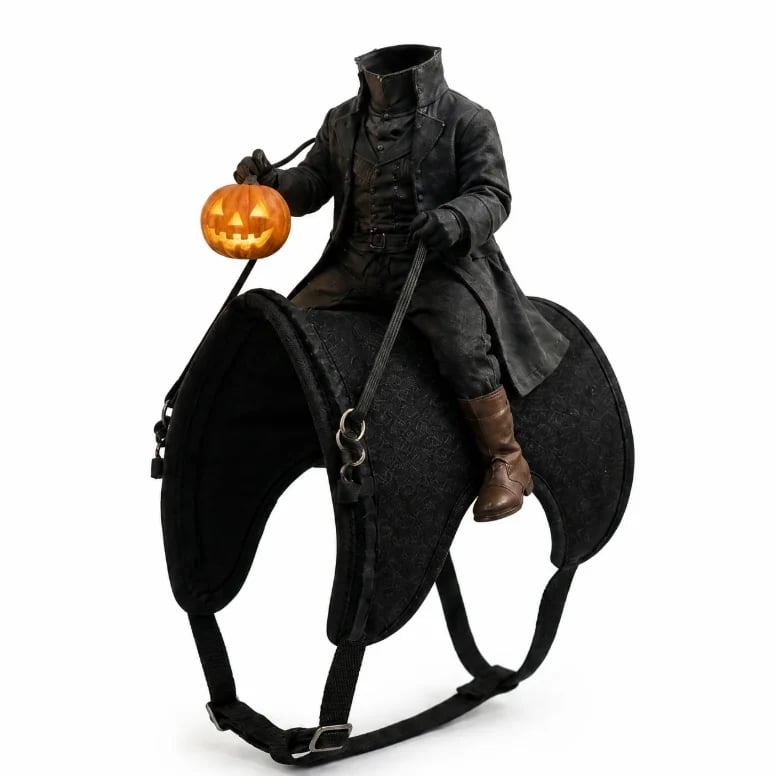 🎃 Headless Phantom Rider Pet Costume – Spooky Halloween Horseman Outfit for Dogs & Cats
