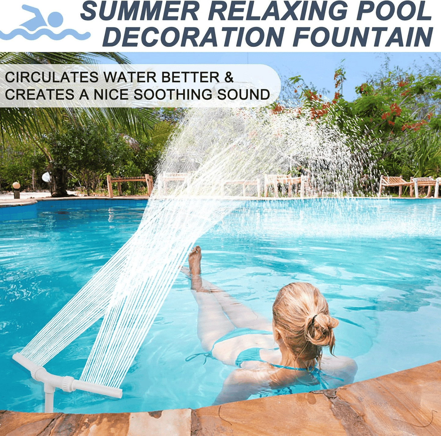🌊Pool Fountain Waterfall Sprayer – Easy Install Pool Water Feature